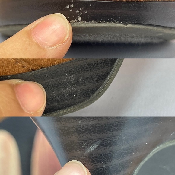 Brash brown faux suede like, buckle, open toe, platform, high heels size 7 - Picture 13 of 17